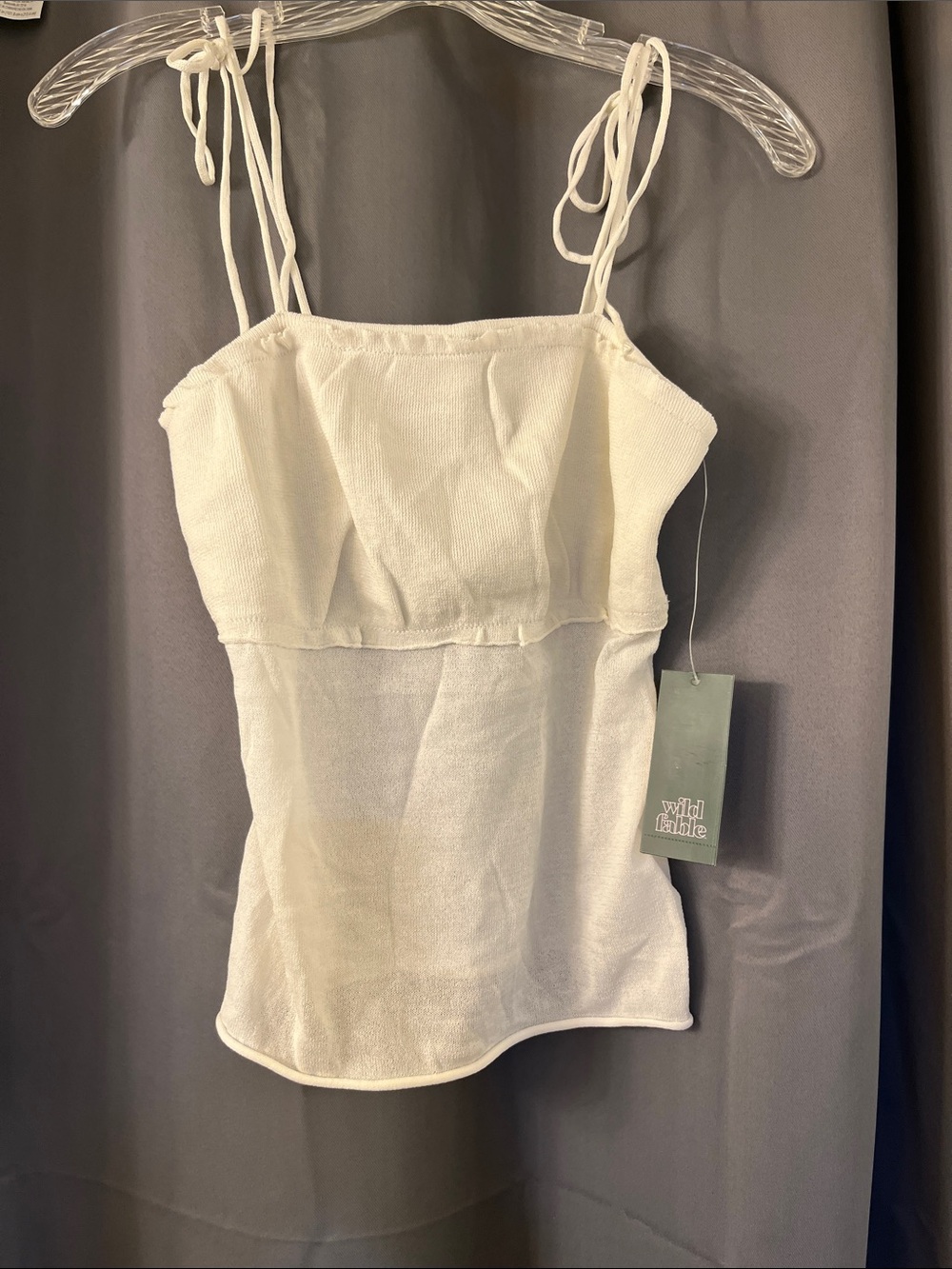 wild fable White Tie-Shoulder Square Neck Cami